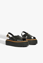 PAPETE PRETA COURO SOLA ALTA S 22491 0001 0001 SCHUTZ